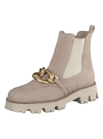 Paul Green Leder-Chelsea-Boots in Beige
