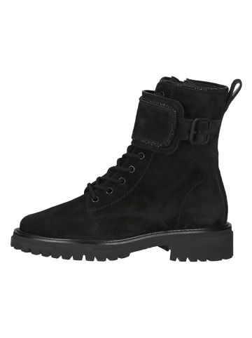 Paul Green Leder-Stiefeletten in Schwarz