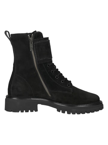 Paul Green Leder-Stiefeletten in Schwarz