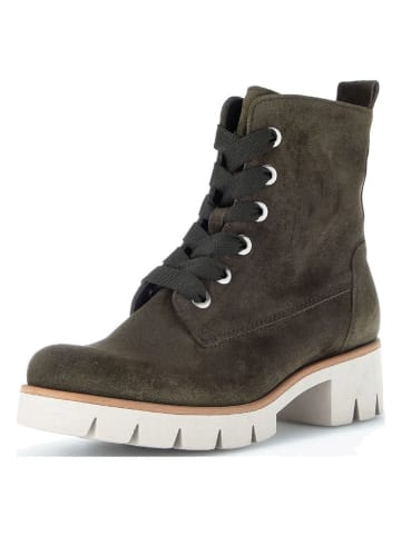 Gabor Leder-Stiefeletten in Khaki