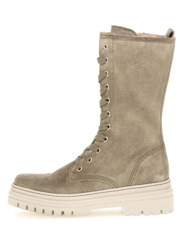 Gabor Leder-Stiefel in Khaki