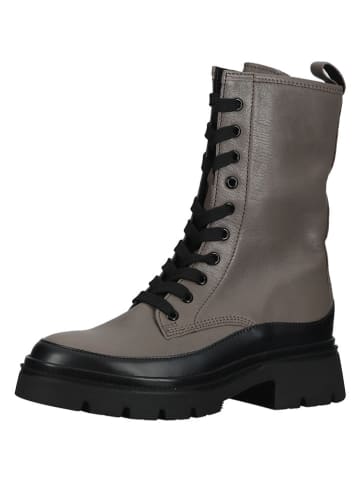 Gabor Leder-Stiefeletten in Taupe/ Schwarz
