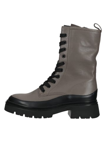 Gabor Leder-Stiefeletten in Taupe/ Schwarz