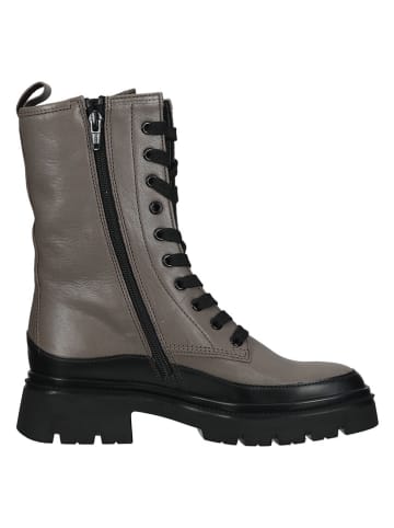Gabor Leder-Stiefeletten in Taupe/ Schwarz