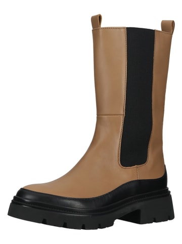 Gabor Leren chelseaboots lichtbruin/zwart