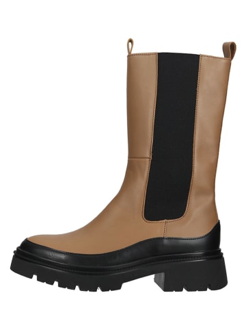 Gabor Leren chelseaboots lichtbruin/zwart