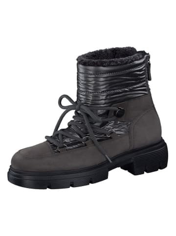 Paul Green Leder-Boots in Schwarz/ Anthrazit