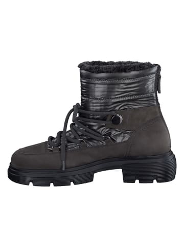 Paul Green Leder-Boots in Schwarz/ Anthrazit