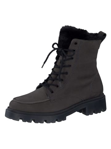 Paul Green Leder-Winterboots in Anthrazit