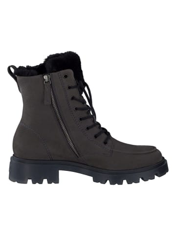 Paul Green Leder-Winterboots in Anthrazit