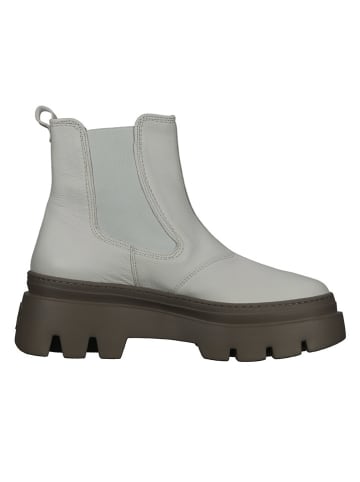 Paul Green Leder-Chelsea-Boots in Grau/ Khaki