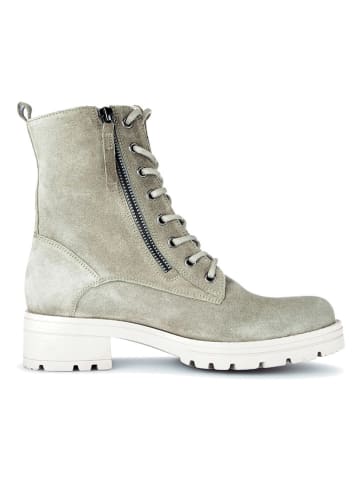 Gabor Leder-Stiefeletten in Khaki/ Weiß