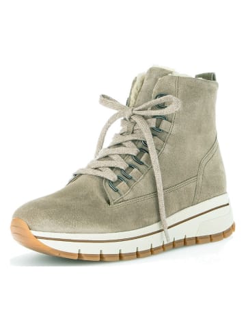 Gabor Leder-Boots in Khaki/ Weiß