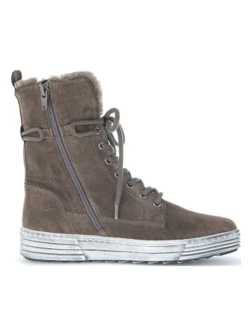 Gabor Leren winterboots grijs