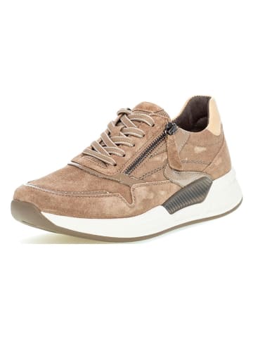 Gabor Leder-Sneakers in Hellbraun/ Beige/ Weiß