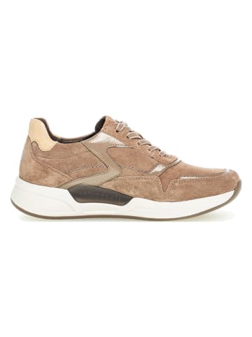 Gabor Leder-Sneakers in Hellbraun/ Beige/ Weiß