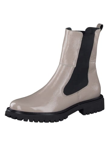 Paul Green Leder-Chelsea-Boots in Grau/ Schwarz
