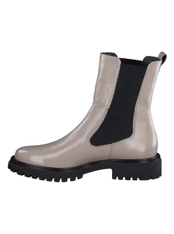 Paul Green Leder-Chelsea-Boots in Grau/ Schwarz