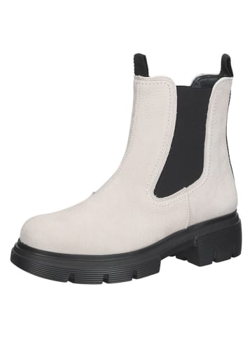 Paul Green Leder-Chelsea-Boots in Weiß/ Schwarz