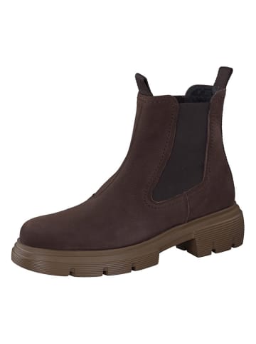 Paul Green Leder-Chelsea-Boots in Braun/ Schwarz