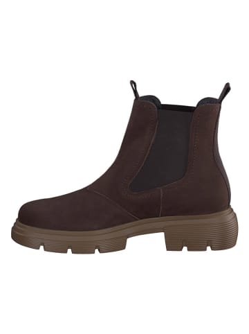 Paul Green Leder-Chelsea-Boots in Braun/ Schwarz