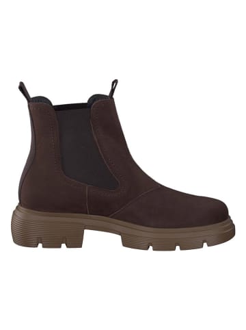 Paul Green Leder-Chelsea-Boots in Braun/ Schwarz