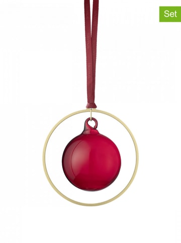 Blomus 4-delige set: kerstballen rood -  (H)8,5 x Ø 8cm