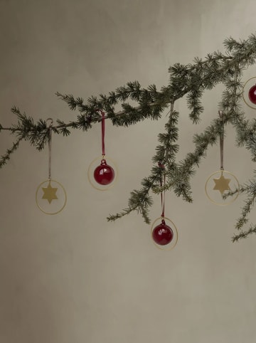 Blomus 4-delige set: kerstballen rood -  (H)8,5 x Ø 8cm