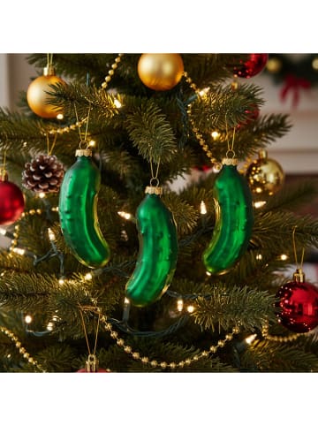 Hollybell Ozdoby choinkowe (4 szt.) w kolorze zielonym - wys. 9,2 x Ø 3 cm