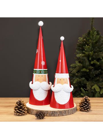 Hollybell Figurki dekoracyjne (2 szt.) "Santa" w kolorze biało-czerwonym