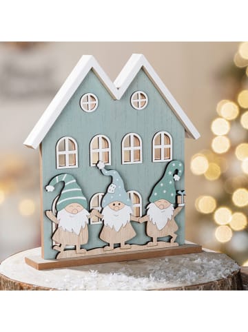 Profiline Decofiguur "Houses & Gnomes" lichtblauw - (B)25 x (H)28 cm