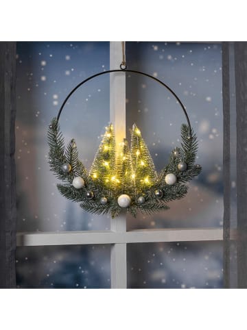 Hollybell LED-Dekoanhänger "Christmas" in Schwarz/ Grün - Ø 30 cm