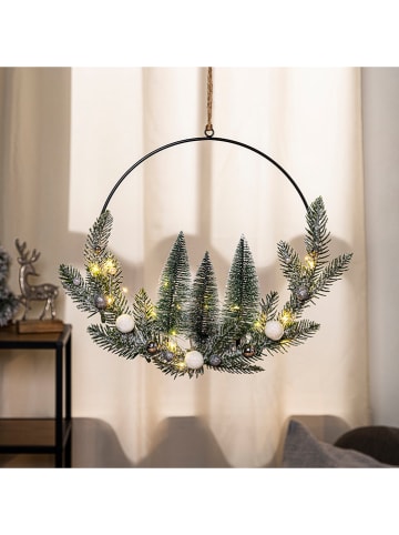 Profiline LED-Dekoanhänger "Christmas" in Schwarz/ Grün - Ø 30 cm