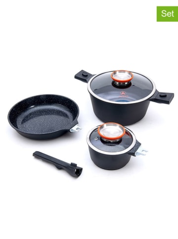 Laguiole 9tlg. Kochgeschirr-Set "Alizée MaxLux" in Schwarz/ Orange