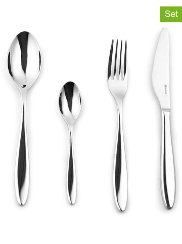 Laguiole 24tlg. Besteckset " Pivoine" in Silber