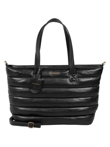 Burkely Leder-Shopper in Schwarz - (B)50 x (H)30 x (T)15 cm