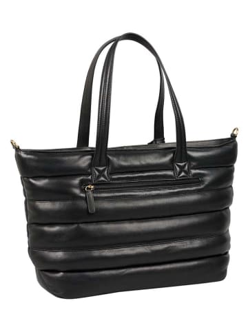 Burkely Leder-Shopper in Schwarz - (B)50 x (H)30 x (T)15 cm