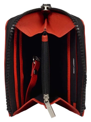 Burkely Leder-Geldbörse in Rot - (B)11 x (H)8 x (T)1 cm