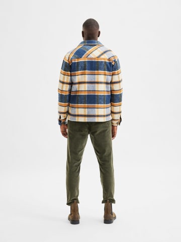 SELECTED HOMME Hemdjacke in Dunkelblau/ Orange