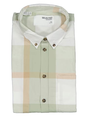 SELECTED HOMME Koszula - Slim fit - w kolorze jasnozielono-białym
