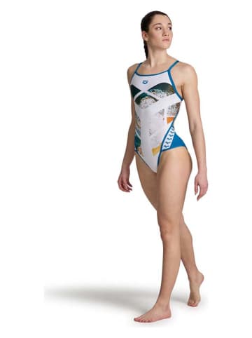 Arena Strój kąpielowy "Planet" w kolorze biało-niebieskim