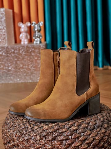 Sixth Sens Stiefeletten in Hellbraun