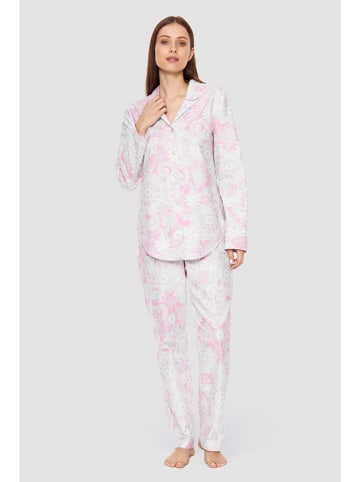 Rösch Pyjama in Weiß/ Rosa