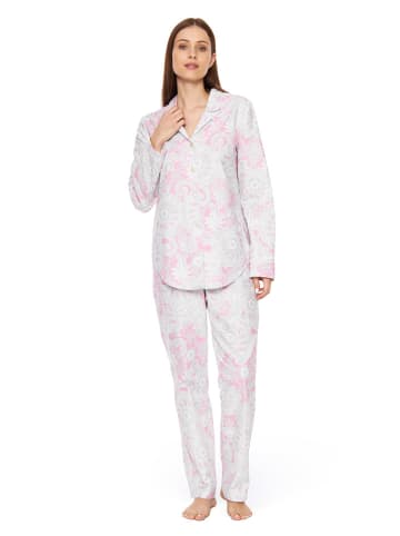 Rösch Pyjama in Weiß/ Rosa