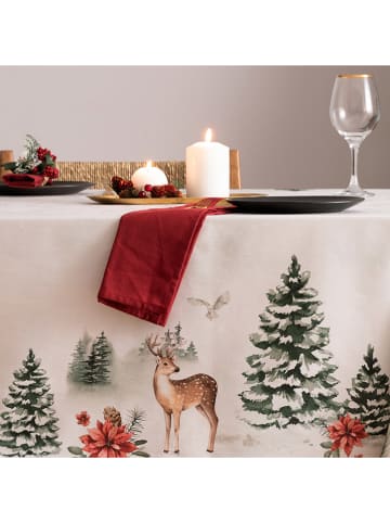 Tafellaken "Christmas Snowball" wit/groen