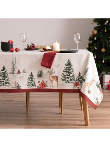 Tafellaken "Christmas Snowball" wit/groen