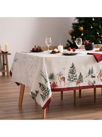 mint Deco Tafellaken "Christmas Snowball" wit/groen