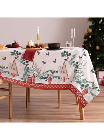Mint Rugs Obrus "Christmas Yule" w kolorze biało-zielono-czerwonym