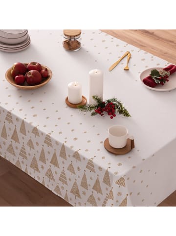Mint Rugs Obrus "Christmas Zuria" w kolorze biało-musztardowym