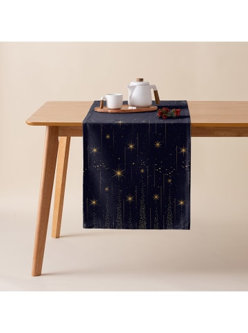 Mint Rugs Tafelloper "Christmas Wonder" donkerblauw/goudkleurig